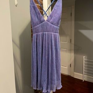 Lulus SOLDOUT shimmery open back mini dress purple